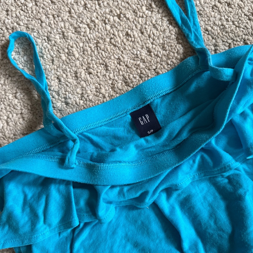 Tiered Ruffled Blue Tank Top - Picture 5 of 5